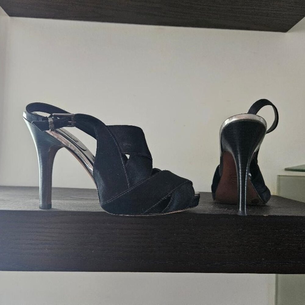 BCBGMaxAzria Satin Stiletto Heels